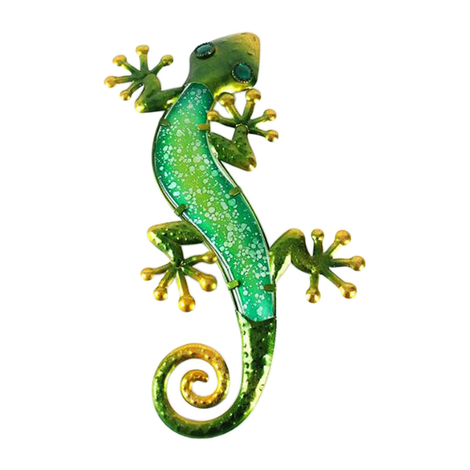 1pc Metal Gecko Wall Decorative Lizard Hanging Fairy Garden Patio Ornament