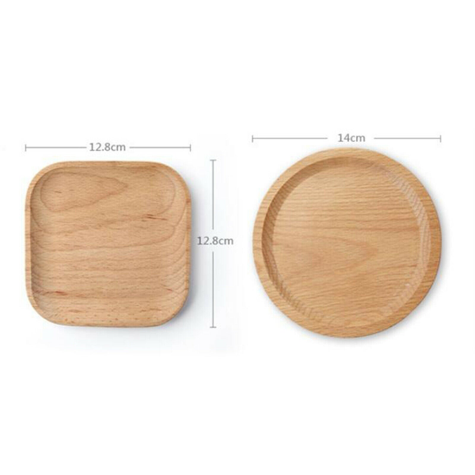 2Pieces Unbreakable Wood Dinner Plates Serving Dishes for Lunch Dessert