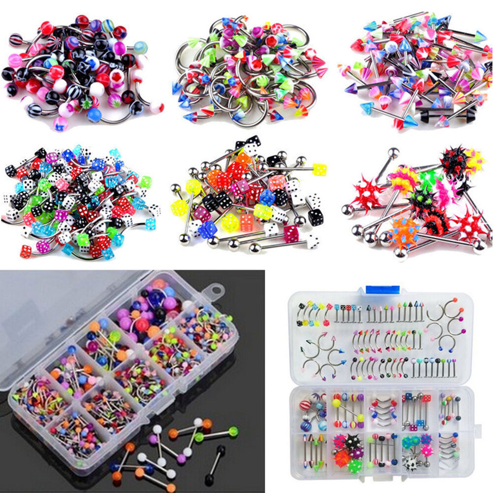 Wholesale Lots Mixed Lip Piercing Body Jewelry Barbell Rings Tongue Ring 60X SJ