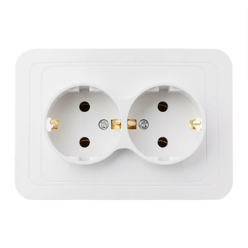 220V/16A 118x80mm EU Double Ground Socket Household Industrial Power Outlet
