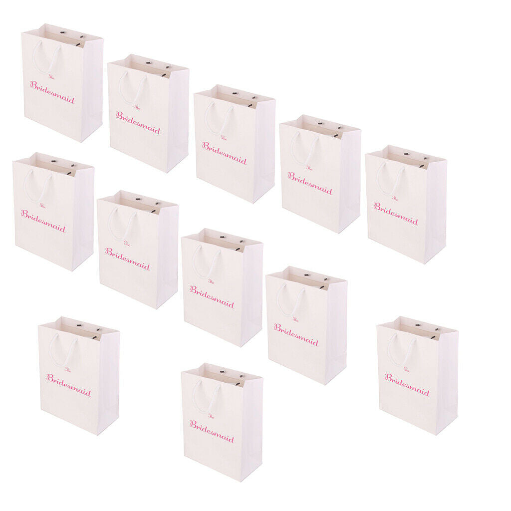 Pieces of 12 The Bridesmaid Printed Paper Bag with Handle for Wedding, Bridal