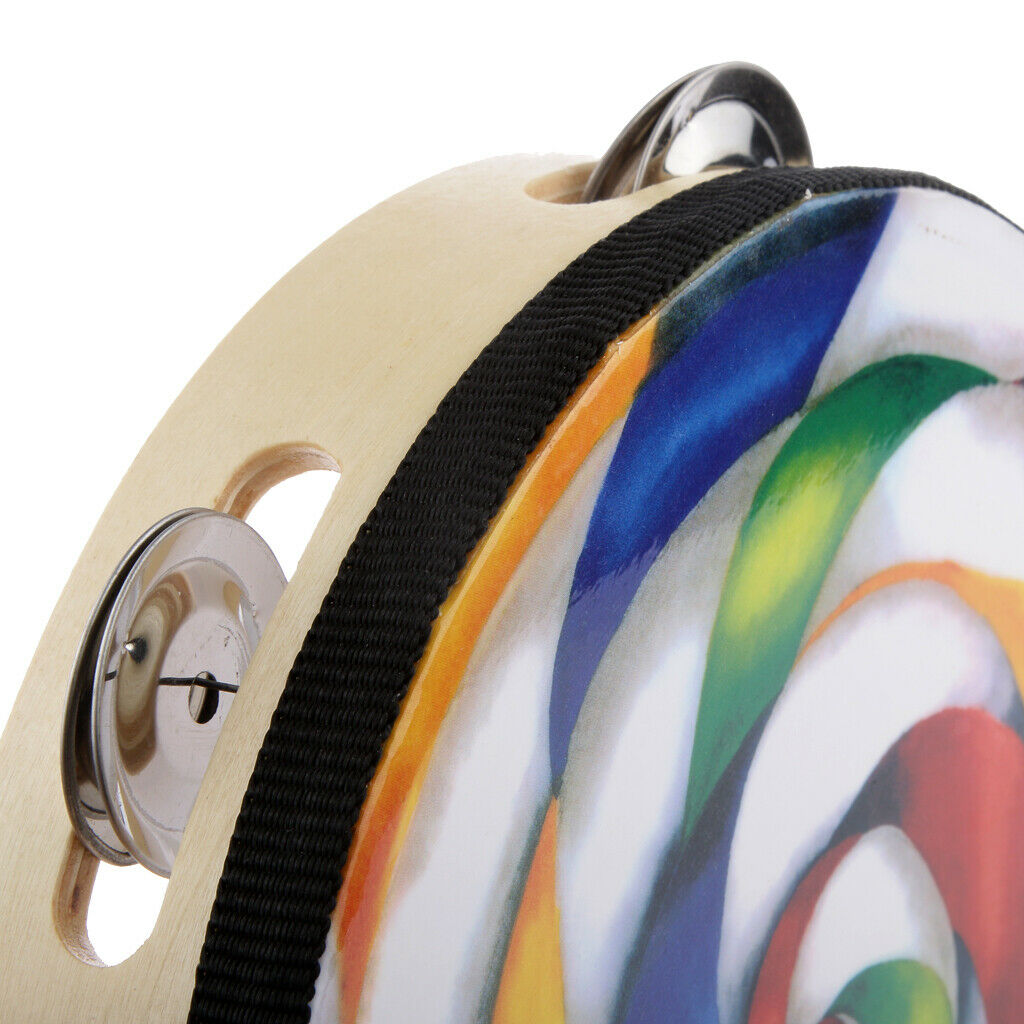 Party Concert Wood Tambourine Handbell Jingles Rhythm Percussion Toys Gift