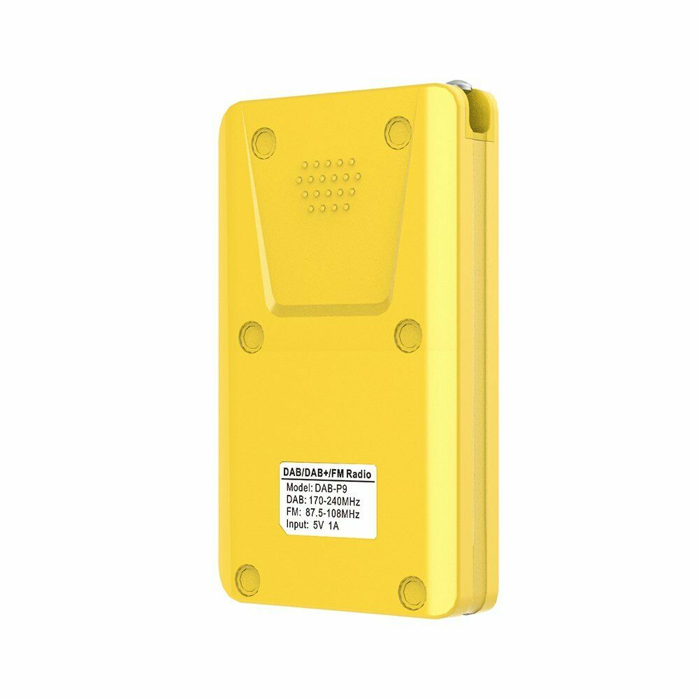 P9 Portable Mini Digital DAB/DAB + FM Radio Mp3 Player Supporting SD Card Yellow