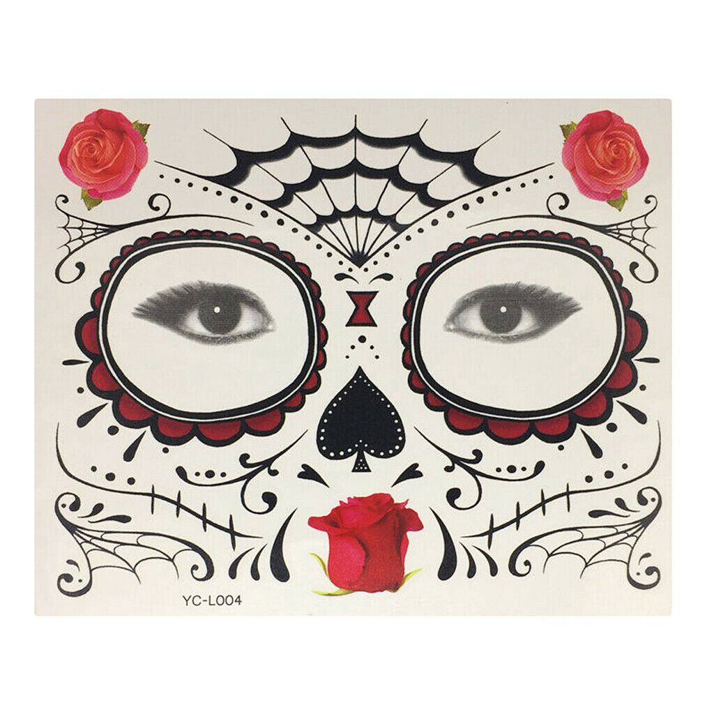 Halloween Waterproof Temporary Eye Tattoo Face Stickers Kit Red design 4