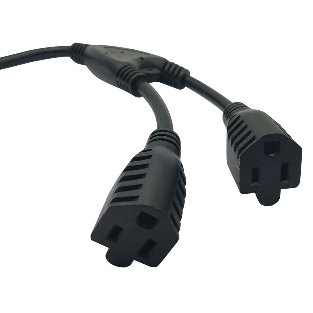 New C14 Male to 2x5-15R Female 30cm 3 Prong 0.75 Square PDU Server Kit