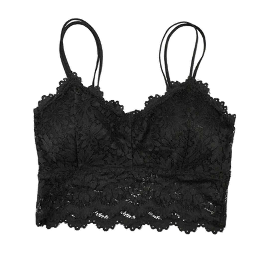 2 Pieces Women's Full Lace V Neck Bralette Breathable Sexy Lace Bra Bustier