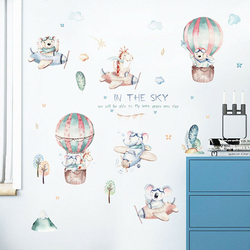 Animal Wall Stickers For Kids Room Nursery Vinyl Wall Decals Murals Home .l8