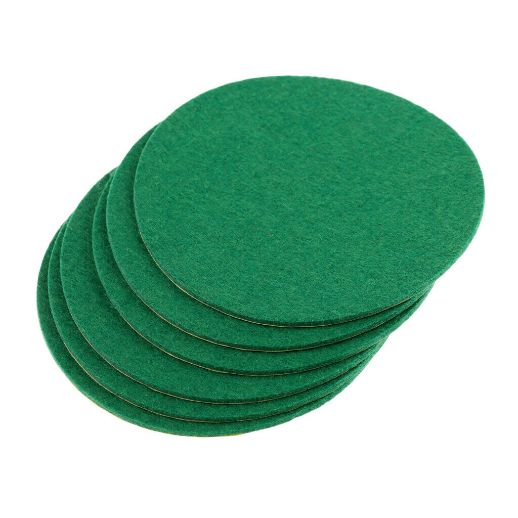 3X 6 Pieces Air Hockey Table Felt Pushers Replacement Felt Pads Green L