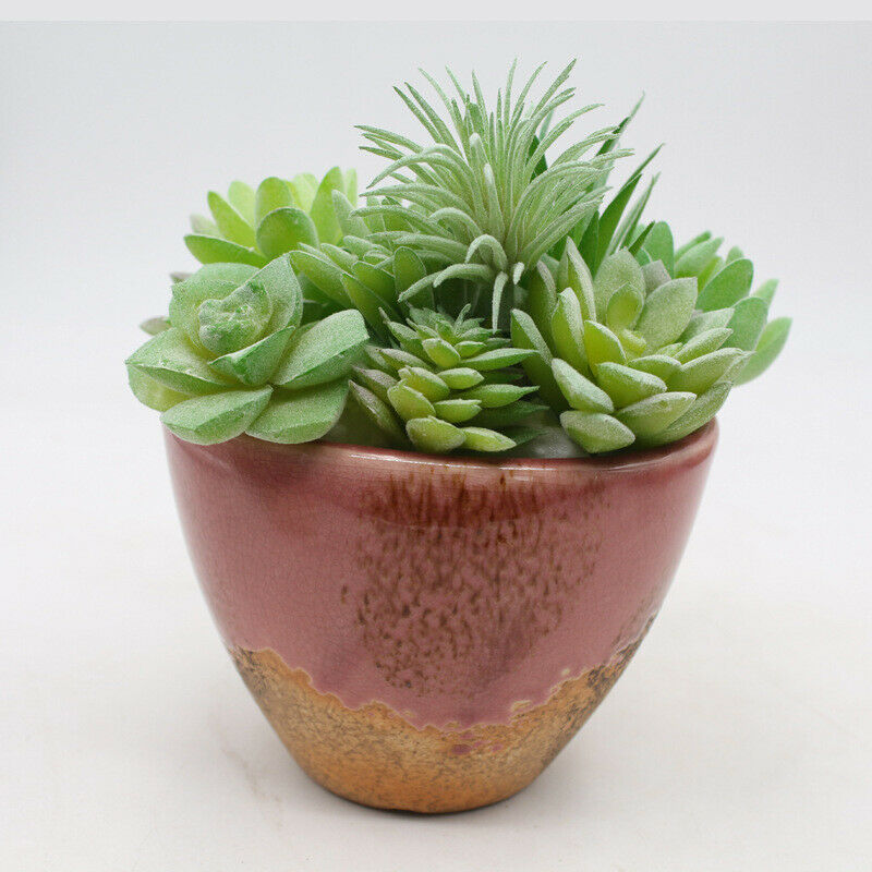 11Pcs Unpotted Artificial Succulents Flocked Plants Stems Desk Home Decor Garden