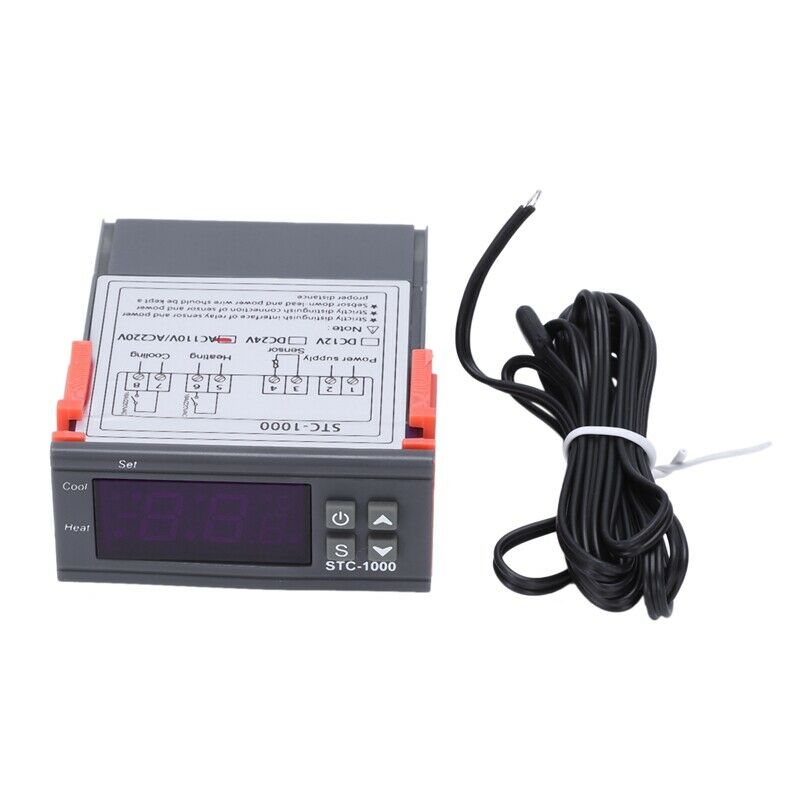 220V Digital STC-1000 Temperature Controller Thermostat Regulator+Sensor ProbeJ7