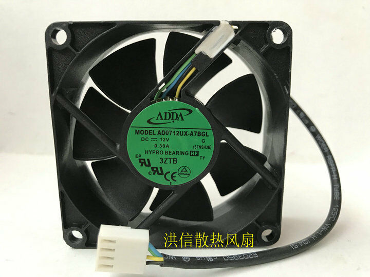 202020For 1pc ADDA AD0712UX-A7BGL fan 7025 7CM 12V 0.30A PWM 4pin