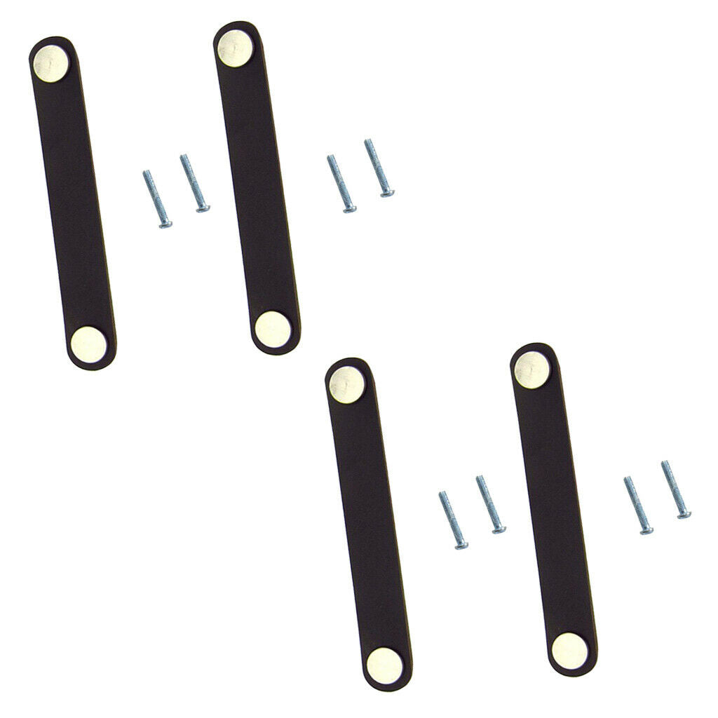 4x PU Leather Handles Cabinet Drawer Dresser Closet Replacement Suitcase Handle