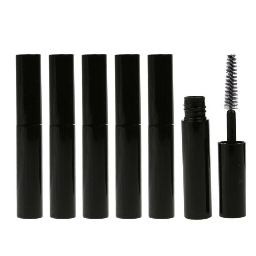 6 Pieces 4ML Empty Mascara Eyelash Growth Bottle Lip Gloss Liquid Tube Black