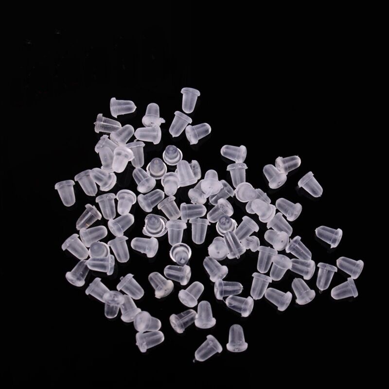 500PCS Rubber Earring Back Stoppers Ear Post Nuts Findings Jewelry Making 4MM