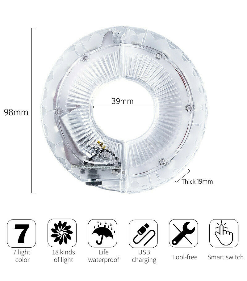 Smart LED Bicycle Wheel Lamp Bike Tail Hub Spoke Lamp Rechargeable Bike Light