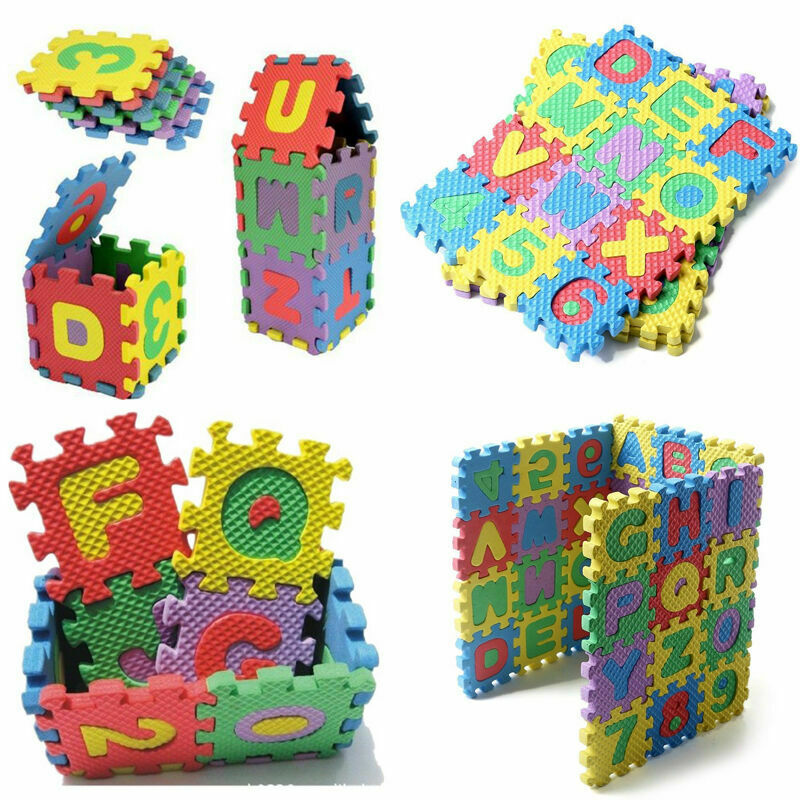 36*/Set Baby Kids Children Play Mats Alphabet Number Soft Foam Floor Mat Puzzle.