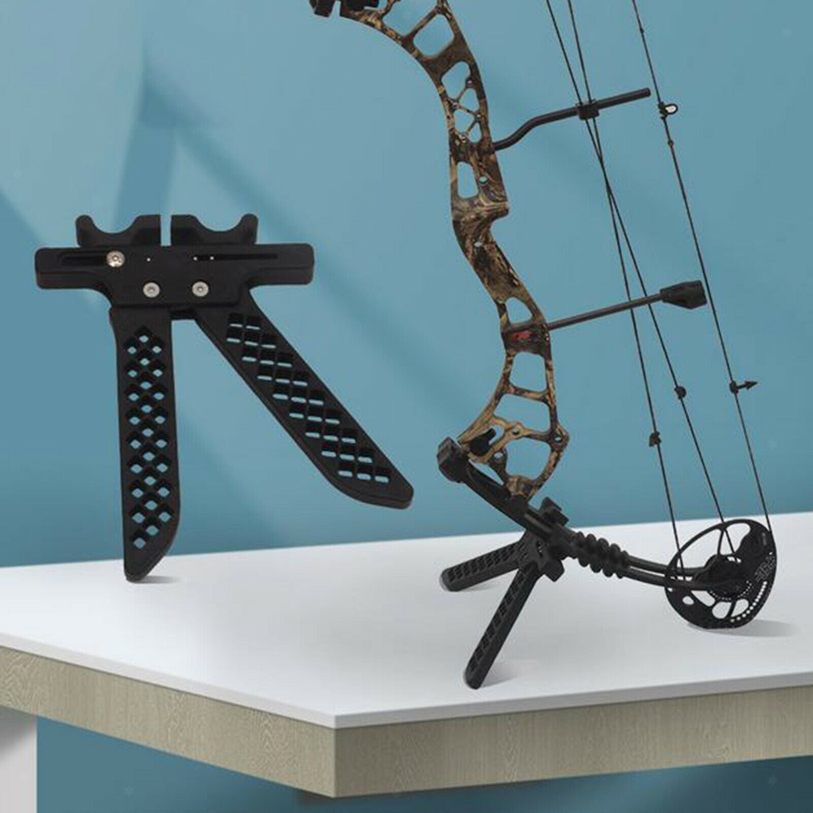 Compound Bow Stand Folding Bows Support Limb Clamp Bracket Targets Shooting