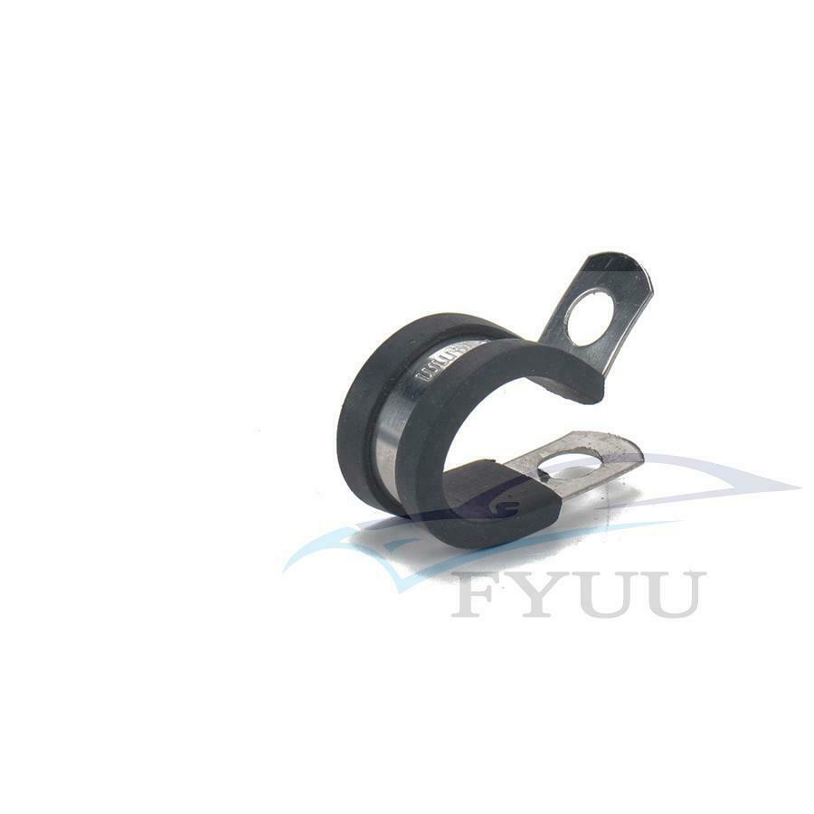 Universal 42X 6Kinds Rubber Cushion Insulated Clamp Stainless Steel Cable Clamps