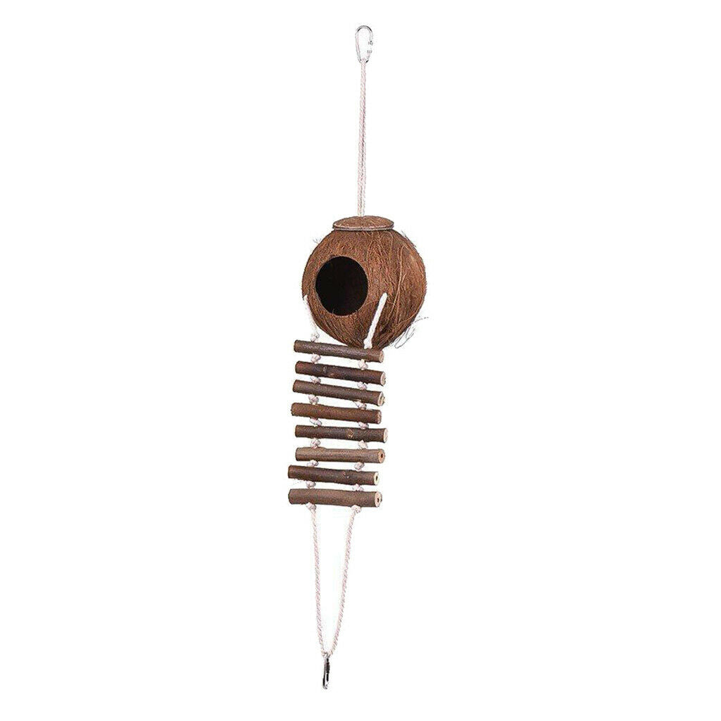 Cute Natural Coconut Bird Nest Bird House Fedder Toys for Indoor Outdoor