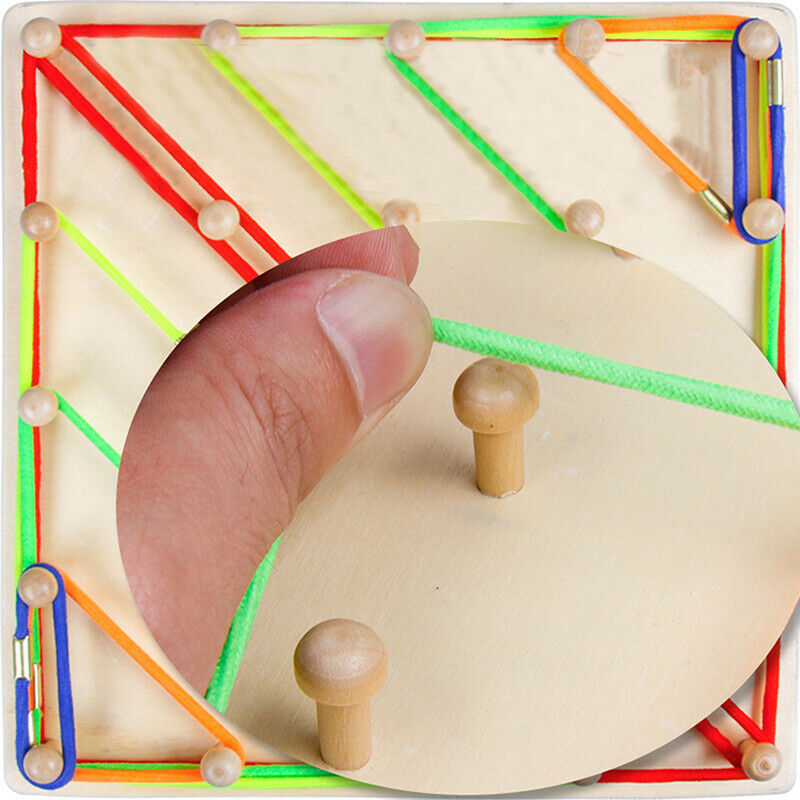 Wooden Geoboard Mathematical Manipulative Material 5x5 Array Geo Board WF