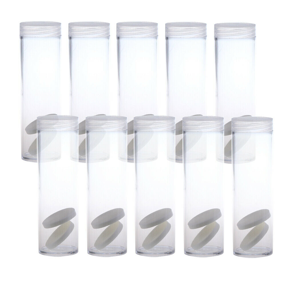 10pcs 27mm Coins Collection Storage Sleeves Coin Protective Tube Organizer