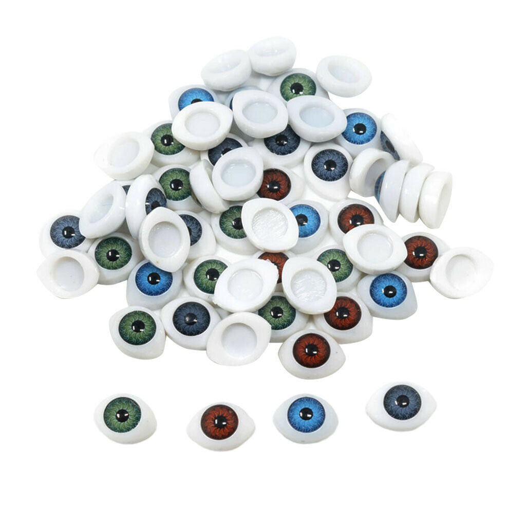 60x Plastic Glass Gothic Eyes Embellishments Handmade Accessories for Craft