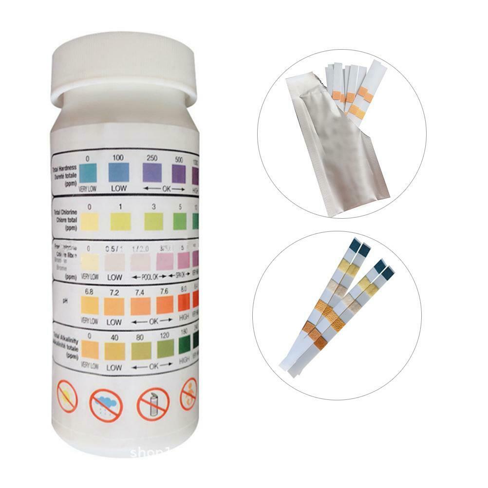 50Pcs Swimming Pool 5 in Water Quality Test Strips Swimming Pool Testing Strip