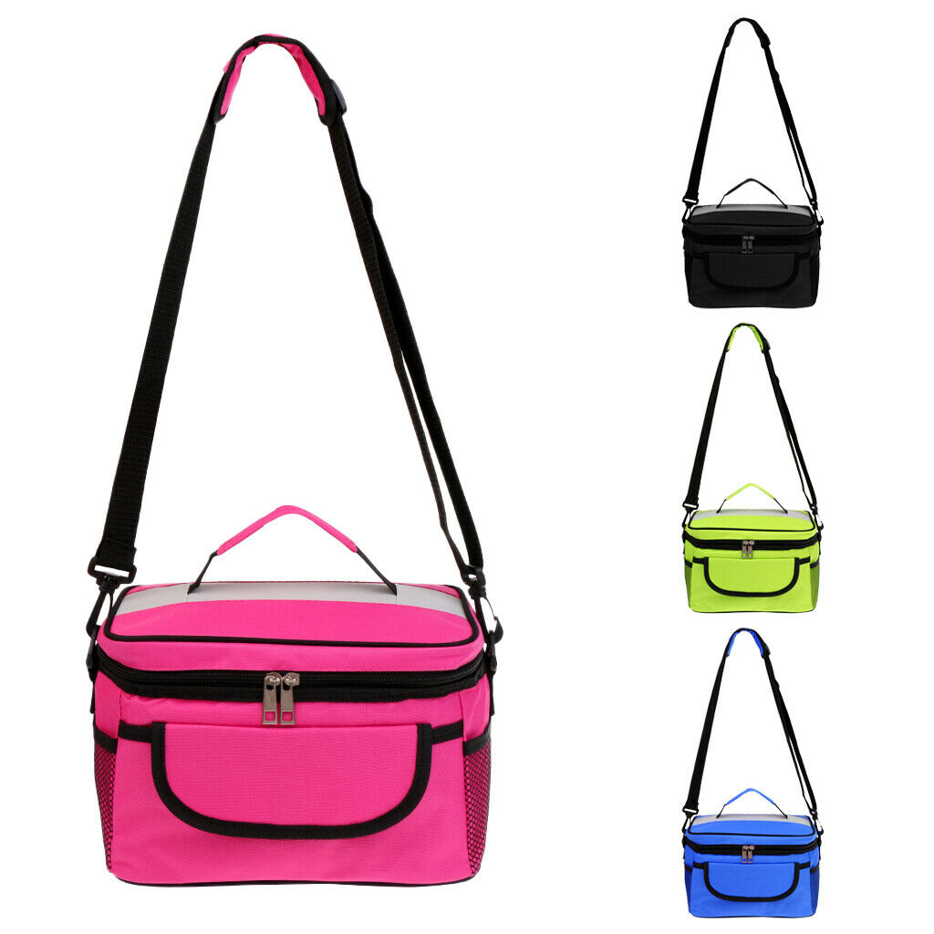 Travel Outdoor Cooler Thermal Lunch Bag Tote Box Portable Container Blue