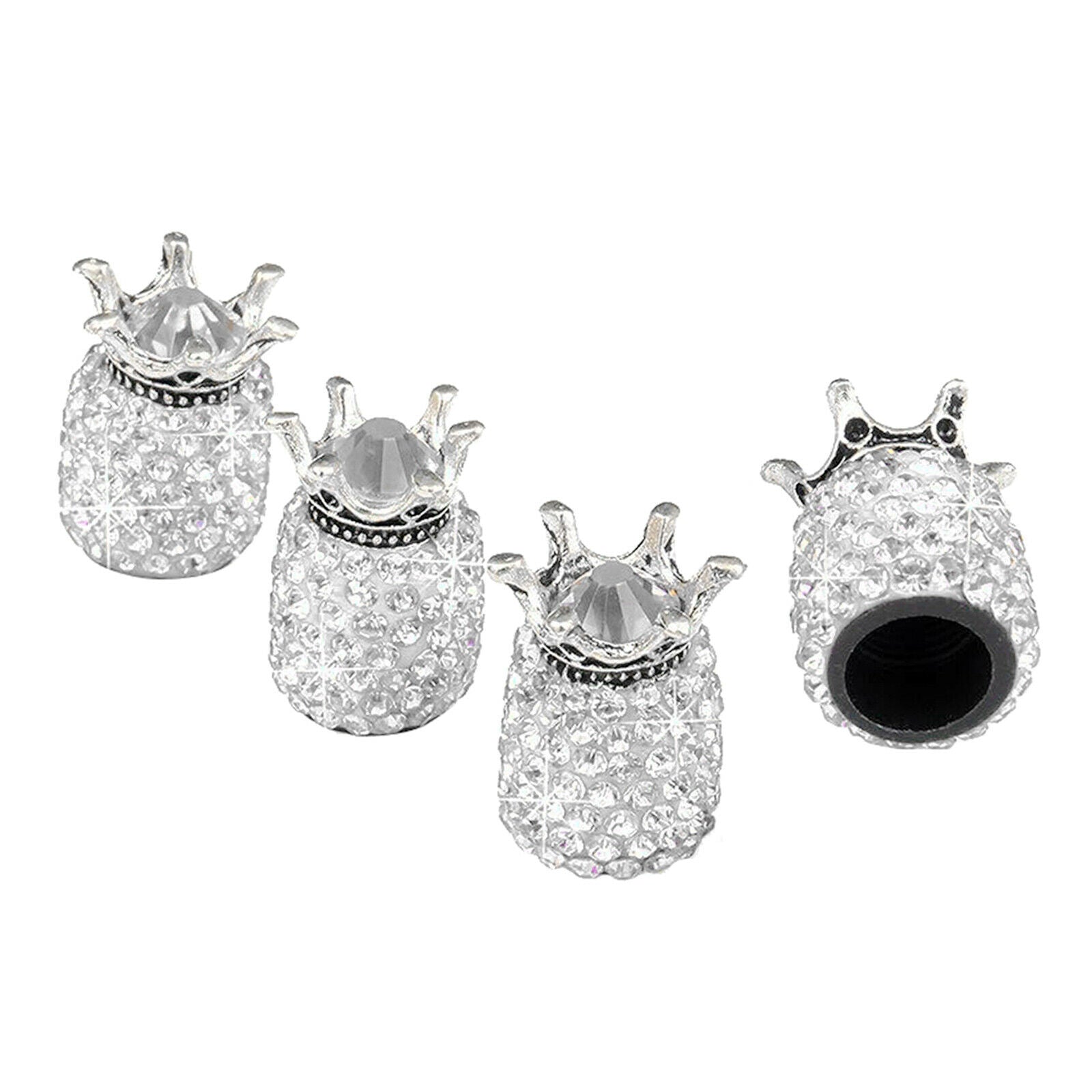 4pcs Tire Air Stem Valve Caps Universal for Cars SUVs Truck Bike White