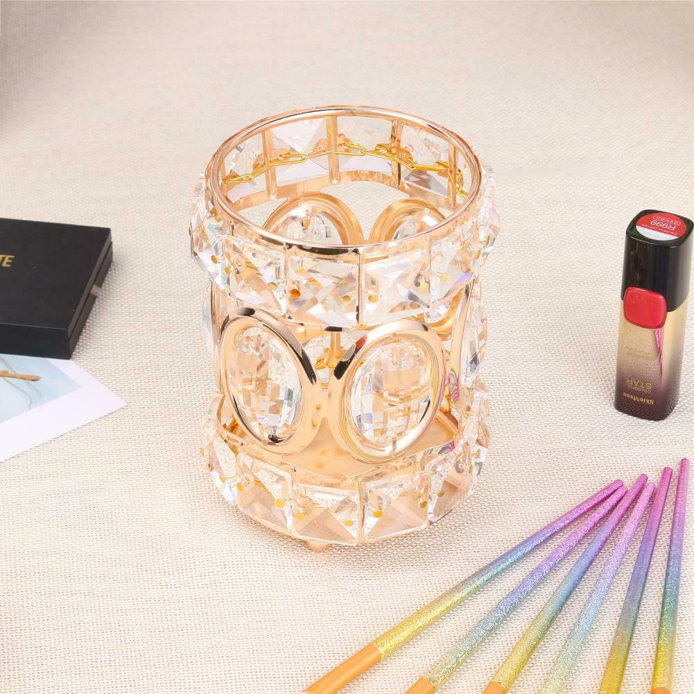 Crystal Makeup Brush Eyebrow Pencil Storage Box Jewelry Cosmetic Organizer @