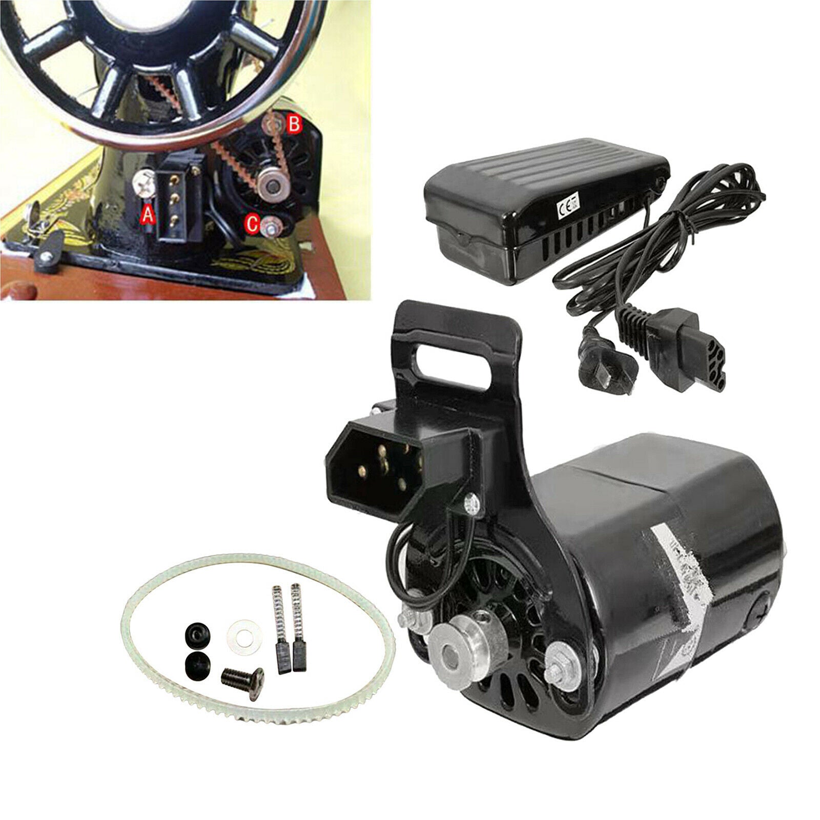 180W Domestic Sewing Machine Motor with Belt Foot Control Pedal Equipment