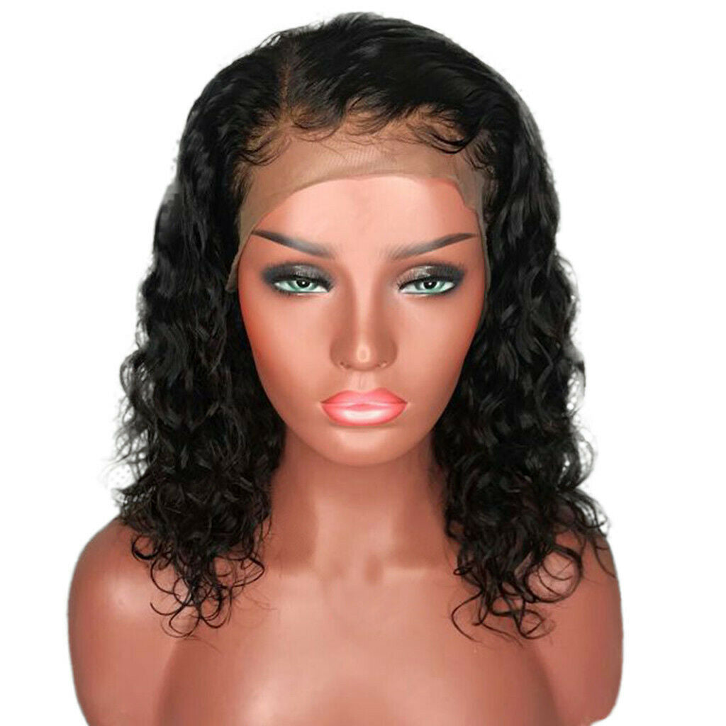 Natural Wave Lace Wigs Brazilian Human Hair Short Curly Wavy Lace Front Wigs