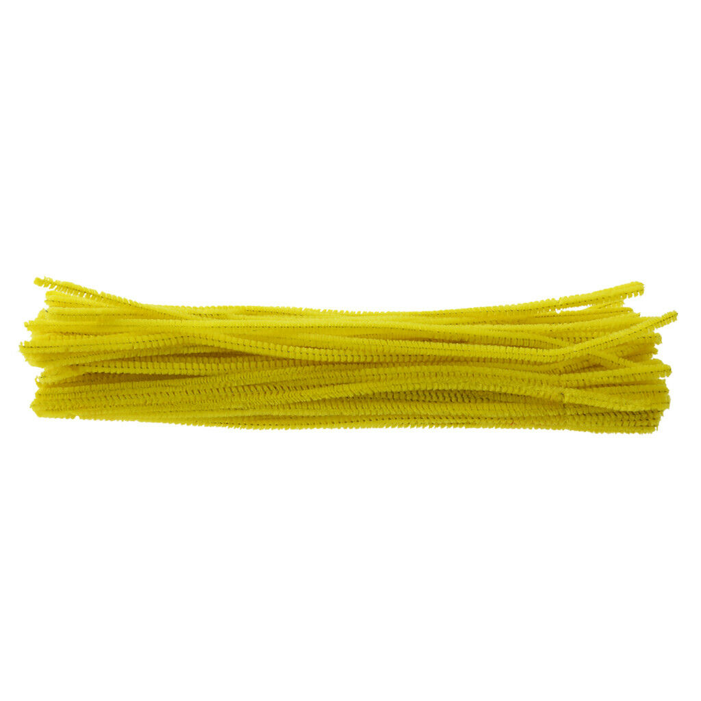 100pcs DIY Chenille Stems Pipe Cleaners Children Educational Toys Yellow