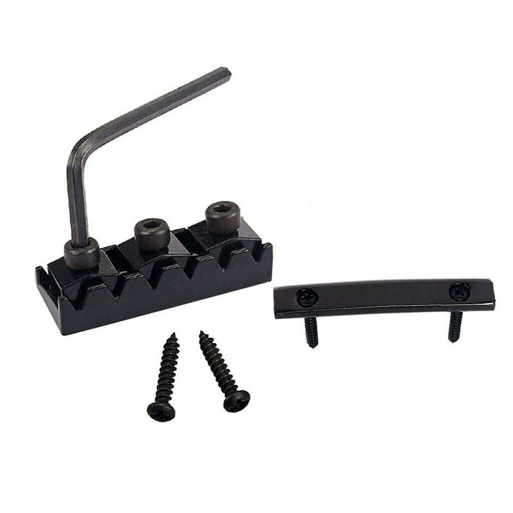 Electric Guitar String Retainer Bar + Locking Nut String Lock Black