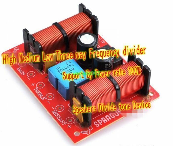 1pcs 3-Way Audio Crossover Filter Speaker Frequency Divider 400W 4~8ohm