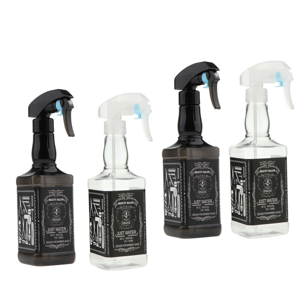 4Pcs Hair Salon Empty Spray Bottle Plastic Hairdressing Water Sprayer 500ml
