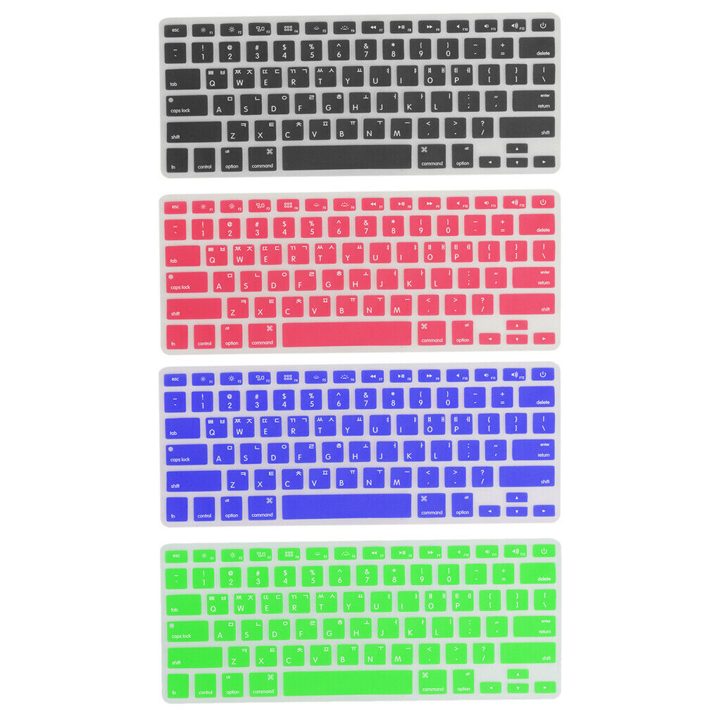 Korean / English Silicone Keyboard Cover Protector for  Pro 13" 15" - Red