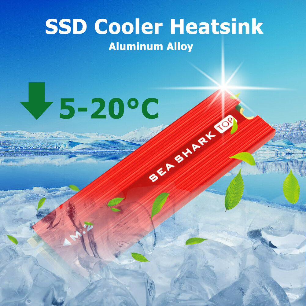 M.2 NGFF/NVMe SSD Cooler Heatsink Aluminum Alloy HDD Thermal Cooling Pad @