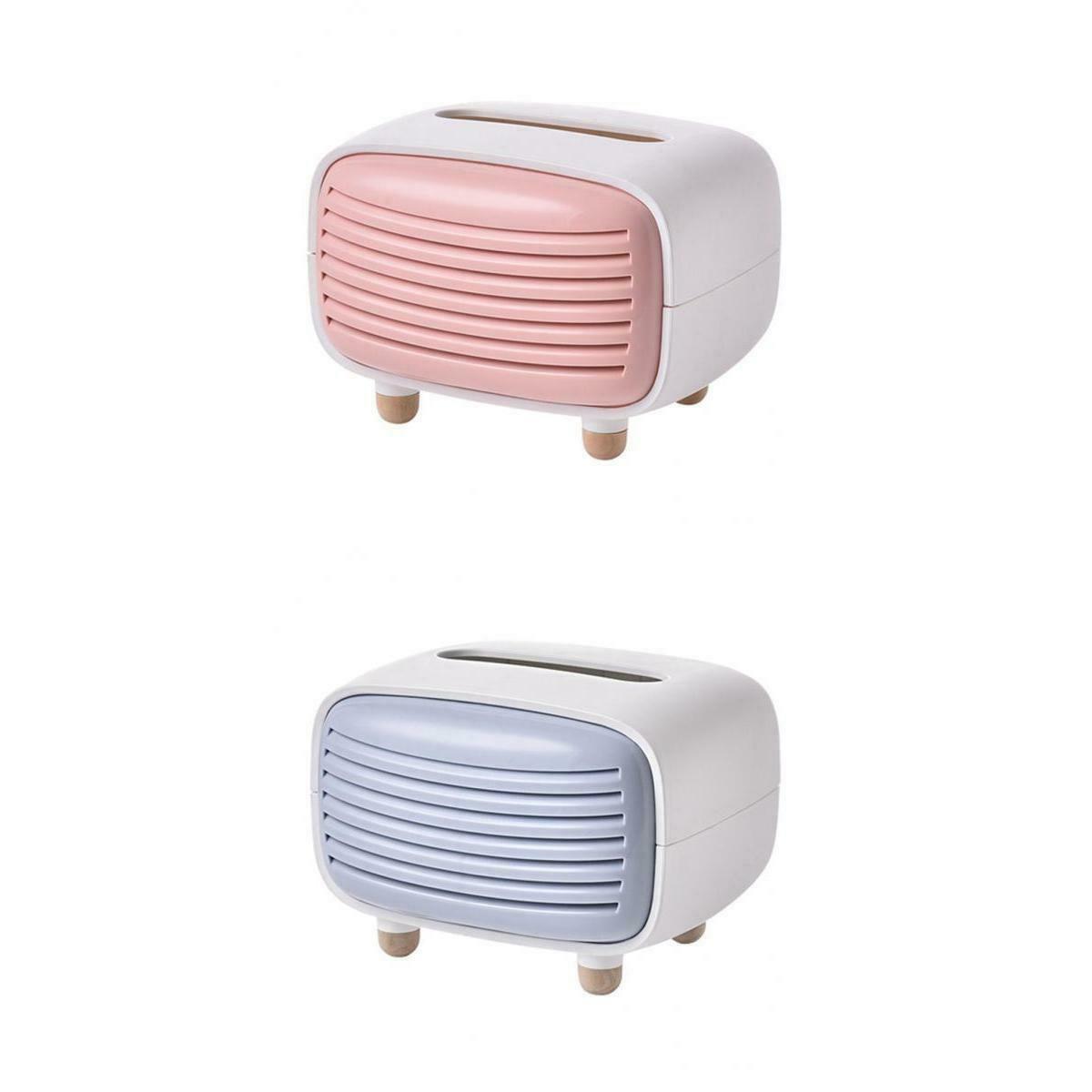 2Pcs Radio Tissue Box Paper Towel Storage Box Napkin Organizer Paper Office