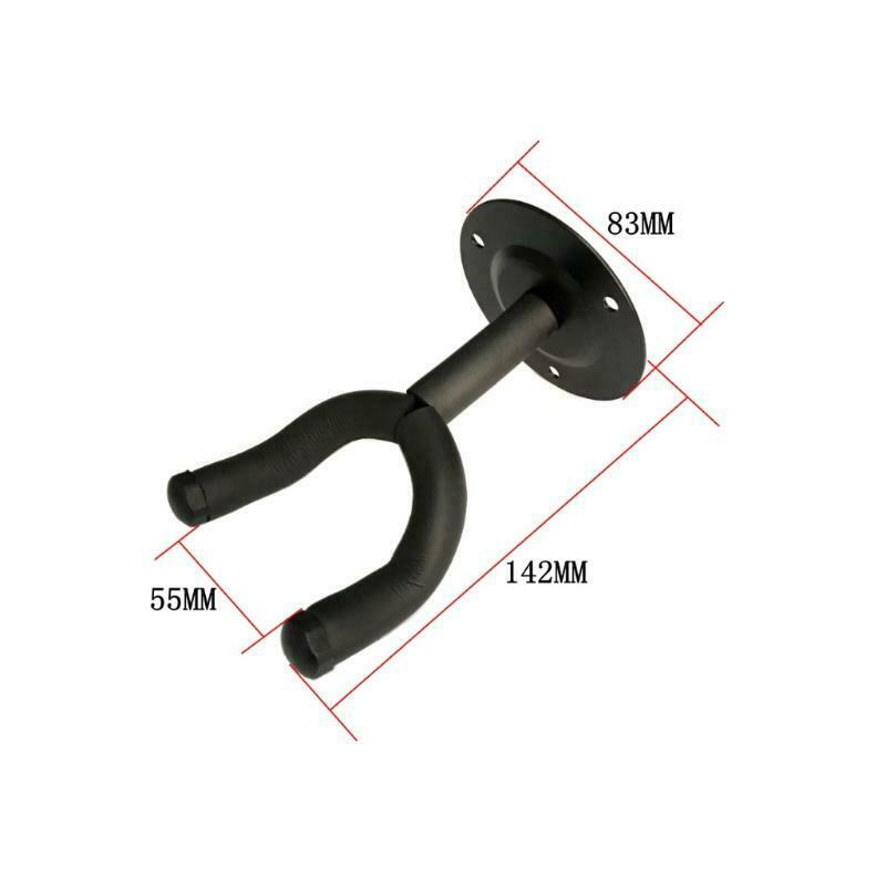 Electric Guitar Round Stand Holder Wall Hanger Rack Ukulele Hook Black Metal
