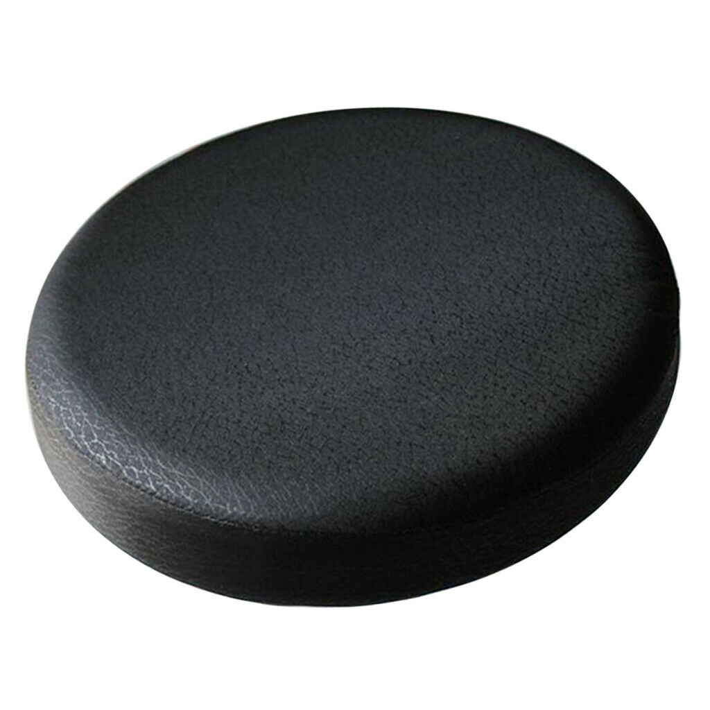 2xBlack_35x10cm Waterproof Anti-slip Bar Stool Cover Round Lift Chair Seat