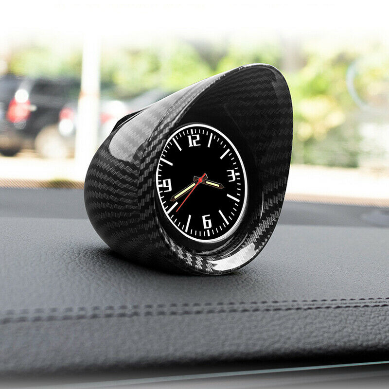 Carbon Fiber Electronic Car Interior Dashboard Clock w/ Auto Luminous Backlight