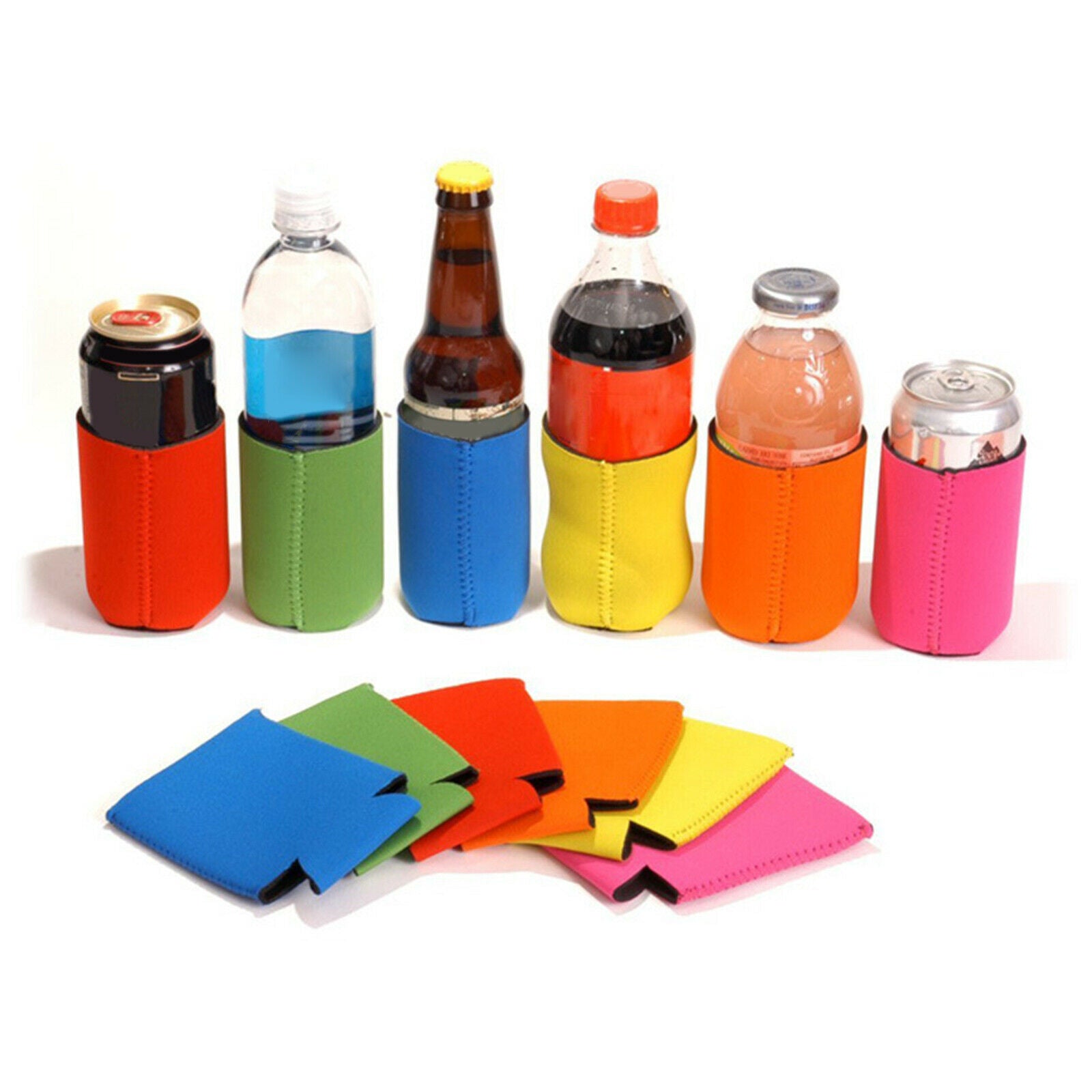 10Pcs 12oz Foldable Blank Can Beer Cooler Sleeves for Wedding Birthday Party
