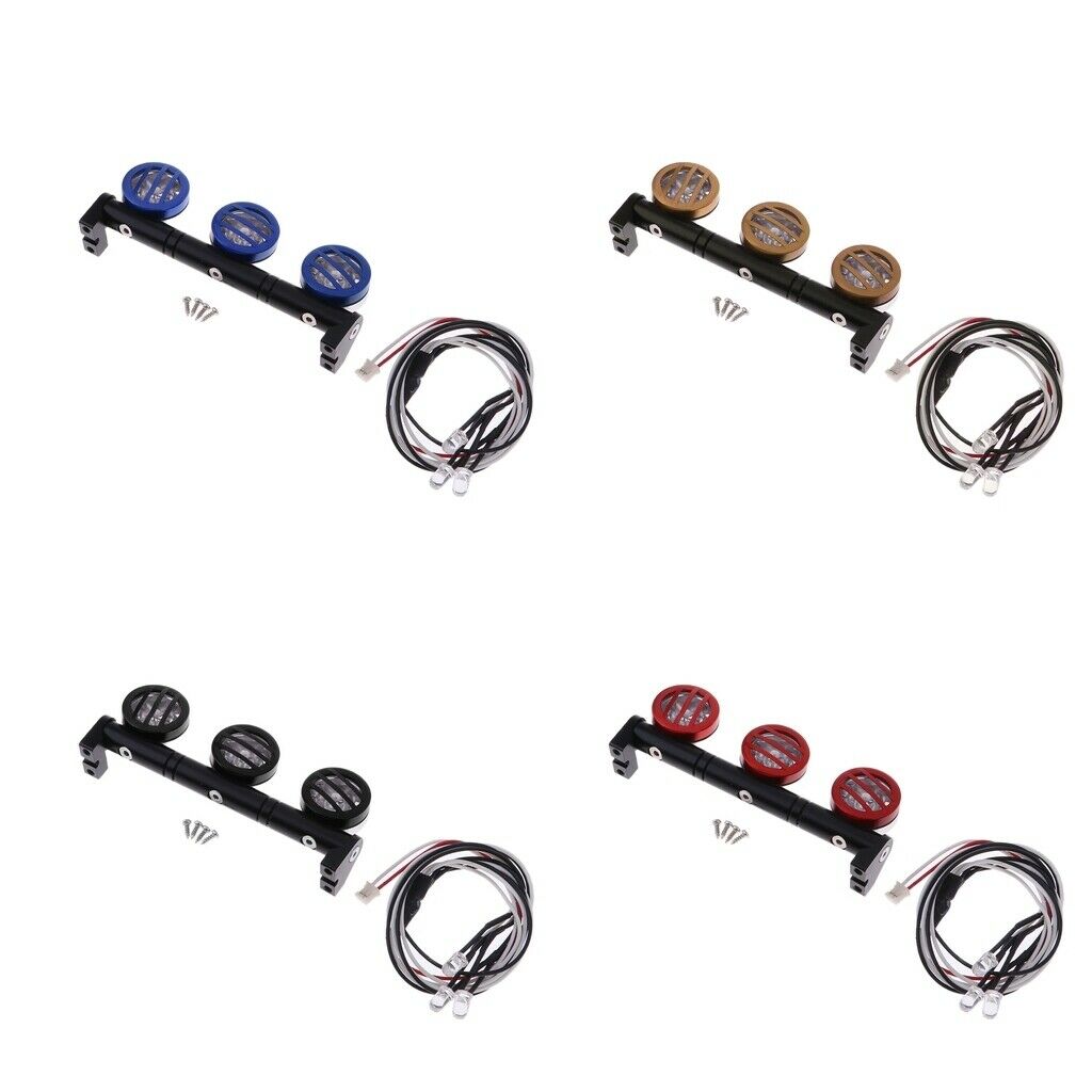 3pieces 1/10 LED Light Bar for RC Car  TRX4 D90 Axial SCX10 Red