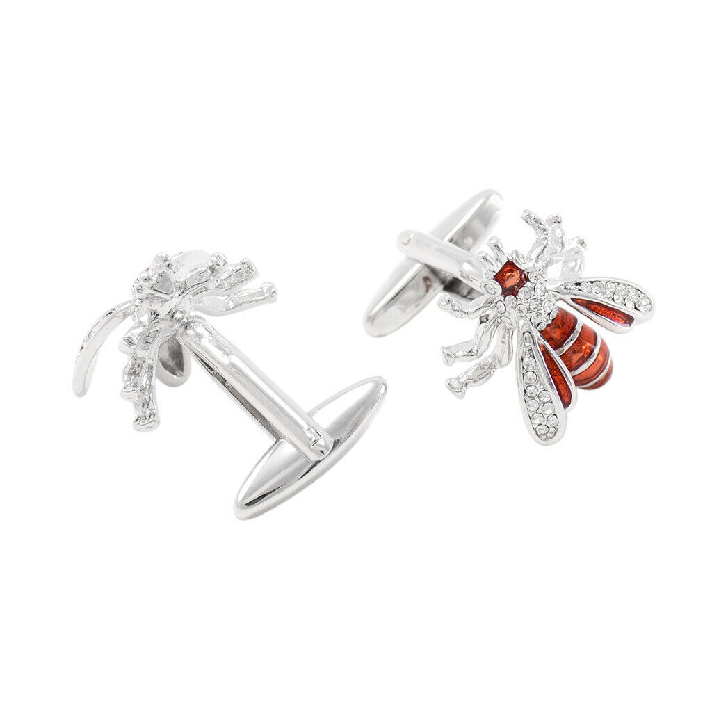 Crystal Bee Copper Wedding Formal Wear Fashion Insect Cufflinks For Men