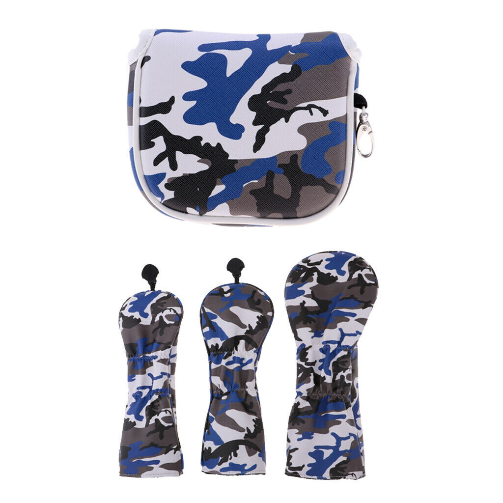 3pcs Waterproof Premium PU Golf Headcover No. 1 3 5 Wood Driver Protector Set