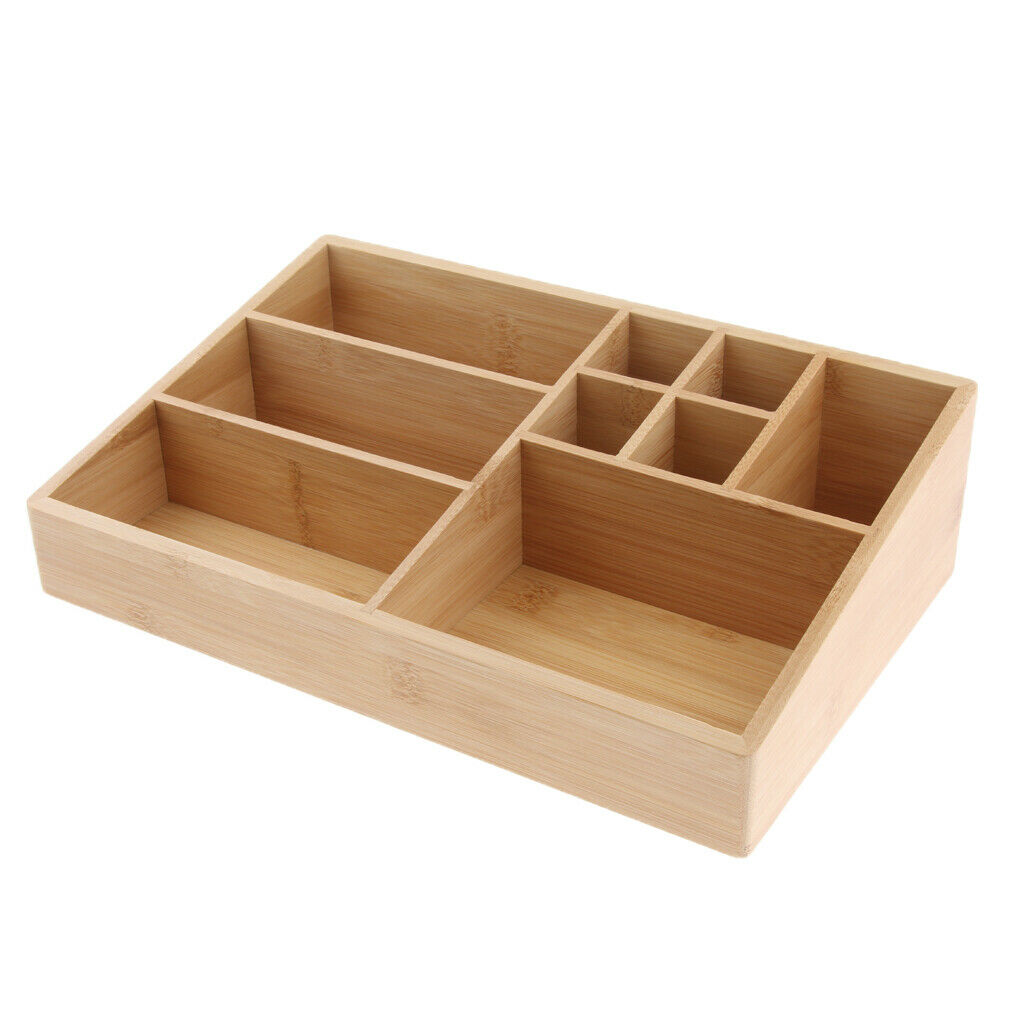 2 Pcs Wood Makeup Storage Organizer Cosmetic Storage Box For Neat Countertop