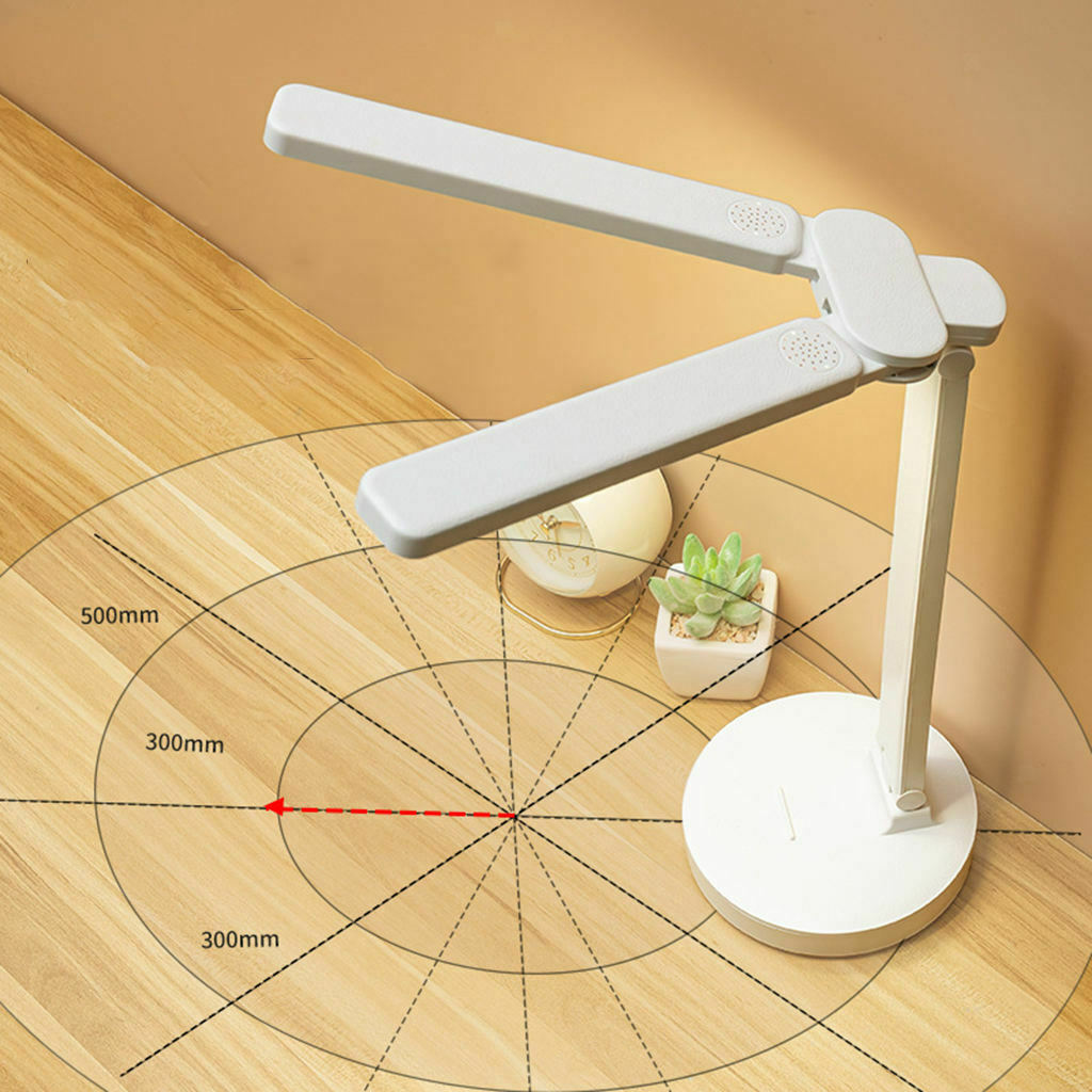 USB Charging LED Desk Lamp Dual Head Adjustable Modern 3 Mode Rechargeable