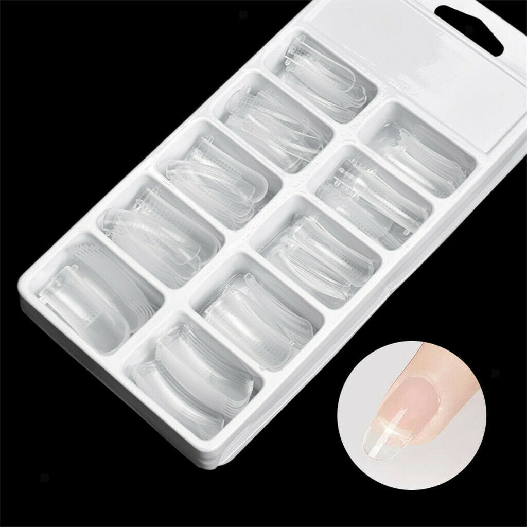 100x French Acrylic False Artificial Nail Art Tips Long Clear Manicure