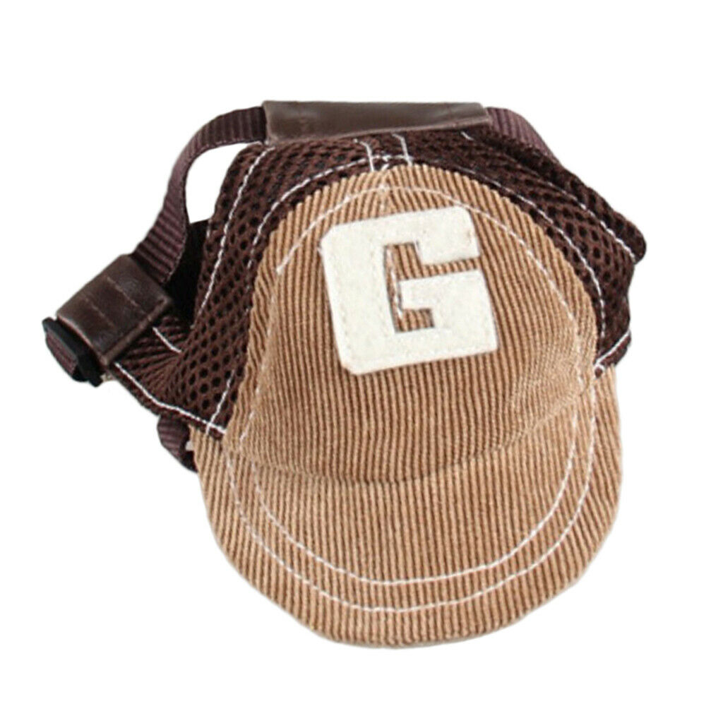 Baseball Hat Sun-shading   with Ear Holes For Small to Large Dogs Coffee-S